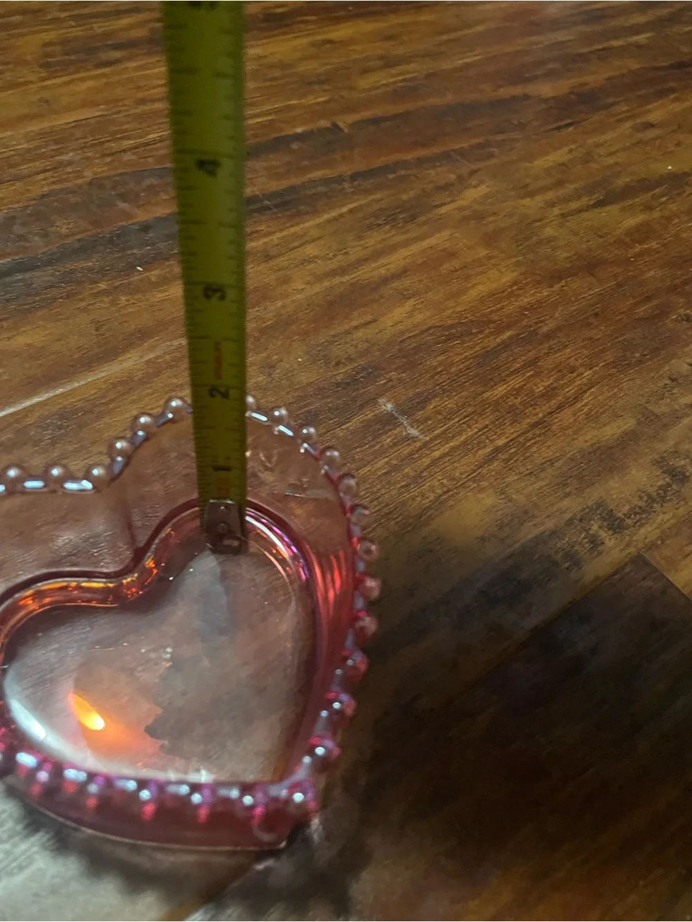 Dolls Kill Pink Heart Glass Trinket Dish